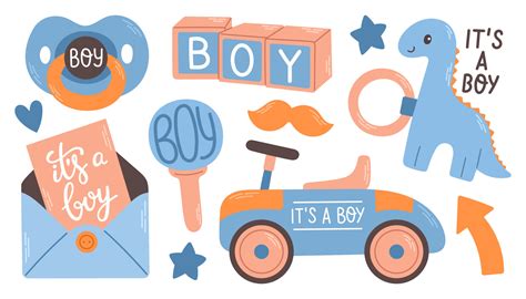 Baby Shower Its A Boy Vector Illustration For Baby Boy Shower And Baby