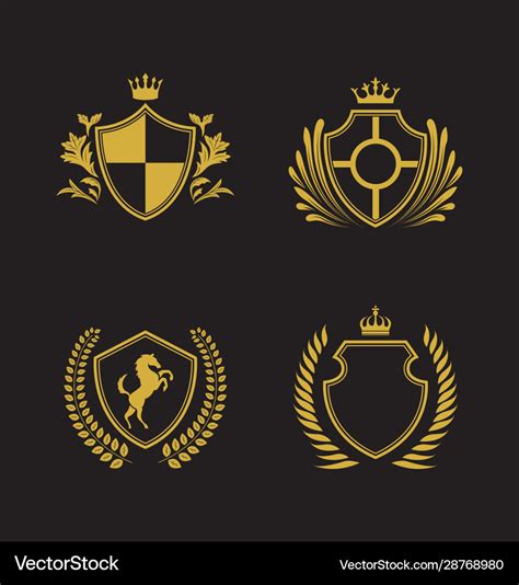 Shield Logo Collection Royalty Free Vector Image