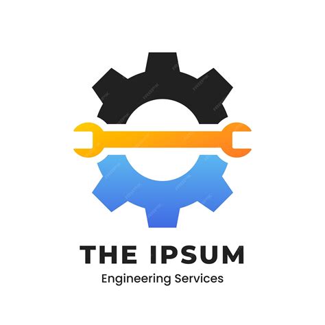 Modelo de logotipo de engenharia mecânica gradiente | Vetor Premium