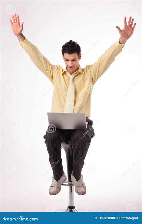 Hands Raised In Victory Stock Photo Image Of Stool Person 19369880