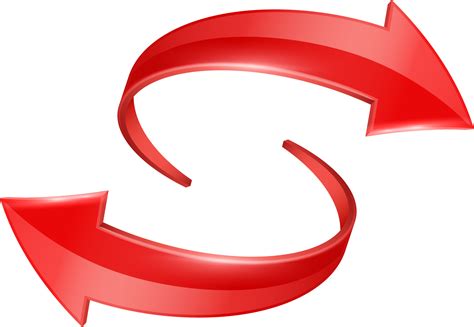 Red 3d Glossy Curve Arrows 11356563 Png