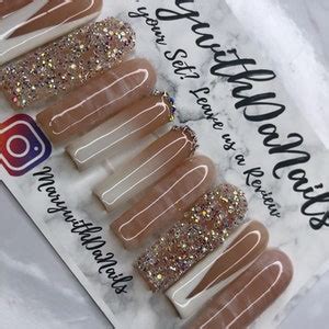 Classy Simple Xl Press On Nails Nude Glossy Bling Ombr Marble Xl Coffin Short Square