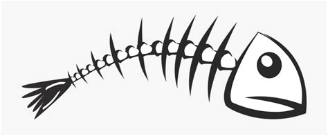 fish skeleton clipart black  white   cliparts