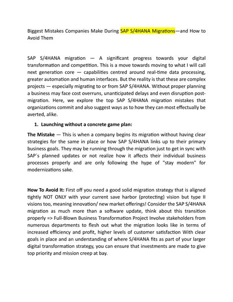 Biggest Mistakes Companies Make During SAP S/4HANA Migrations—and How