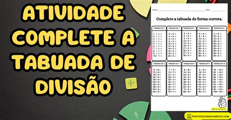 Tabuada Para Completar Divisao Pedagogia Verloop Io