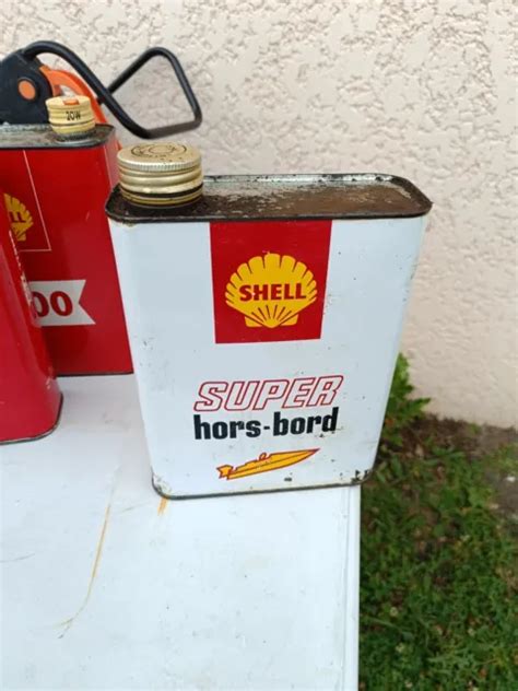 Ancien Bidon Huile Litres Shell Super Hors Bord Eur Picclick Fr