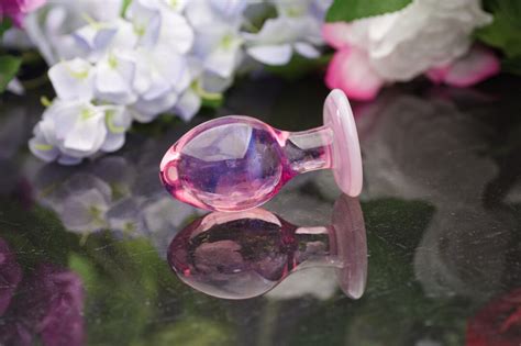 Glass Anal Plug Medium Peony Butt Plug Sex Toy Dialator Functional Erotic Art By Simply Elegant