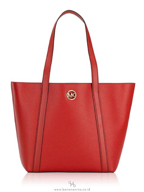 Michael Kors Hadleigh Leather Large Tote Bright Terracotta