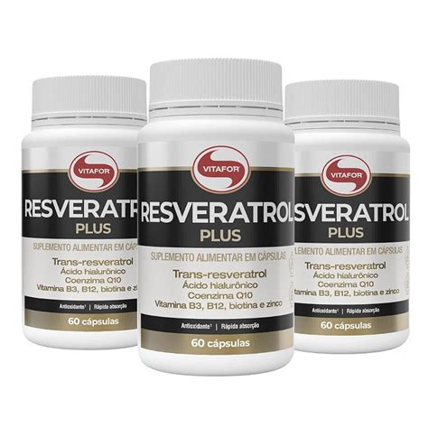 Kit X Resveratrol Plus Mg Caps Vitafor Origem Mercado