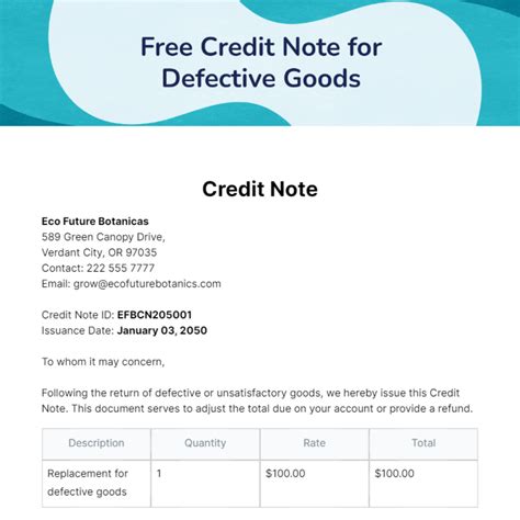 Free Credit Note Templates And Examples Edit Online And Download