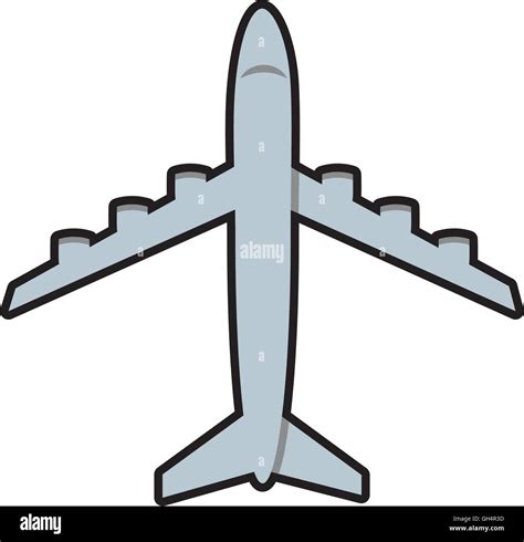 Airplane Grey Travel Transporation Icon Vector Graphic Stock Vector