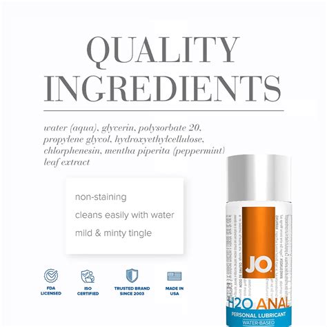 JO Anal H O Cool Water Based Lubricant Oz Lubricants