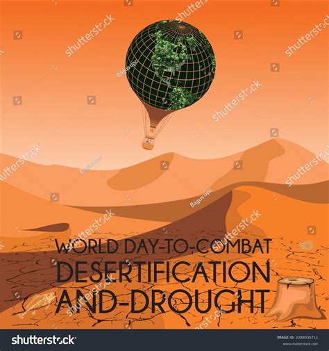 World Day Combat Desertification Drought Poster Stock Vector Royalty