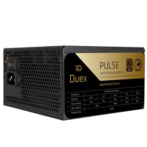 Fonte Pulsar 500w - Fonte Duex Pulse Pro 500W 80 Plus Bronze PFC Ativo | Terabyte