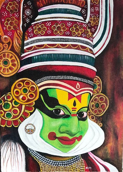 Original Handpainted Kathakali Painting South Indian Malayalam Wall