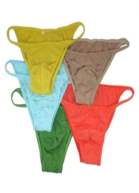 Fashionable Mens Cotton Bikini Panties Front Pouch Moderate Back Thin