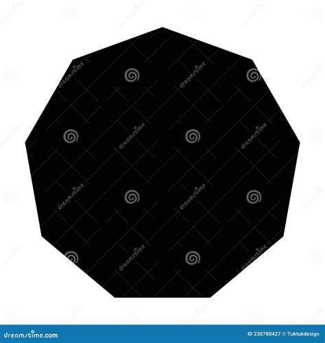 Nonagon Shape Symbol Vector Icon For Creative Graphic Design Ui Element