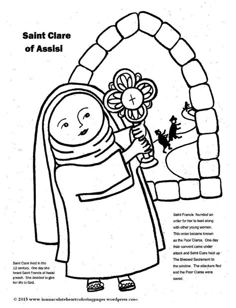 Saint Clare Of Assisi Coloring Page Clare Of Assisi St Clares