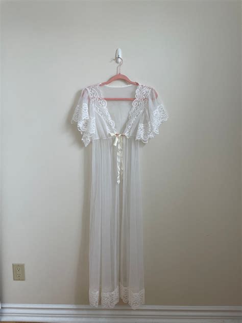 Tosca Lingerie Ivory Lace Peignoir Robe Etsy