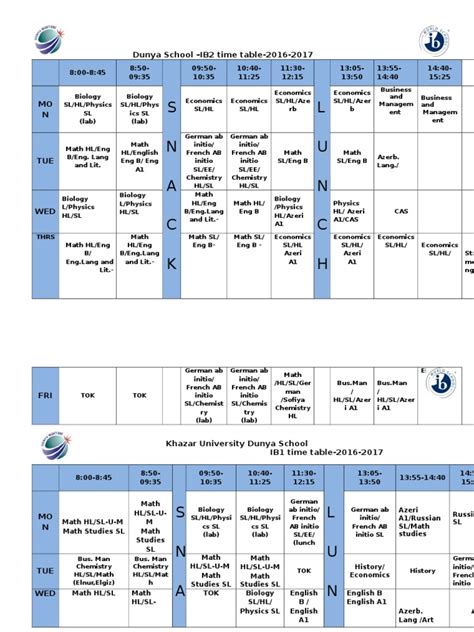 Ibdp Schedule 2016 2017 New 3 Pdf Inquiry Academia