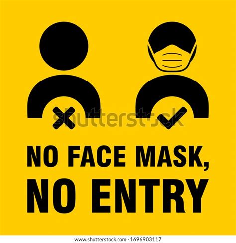 No Face Mask No Entry Icon Stock Vector Royalty Free