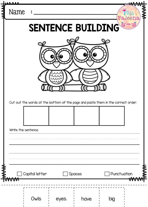 Sentence Building Worksheets With Pictures