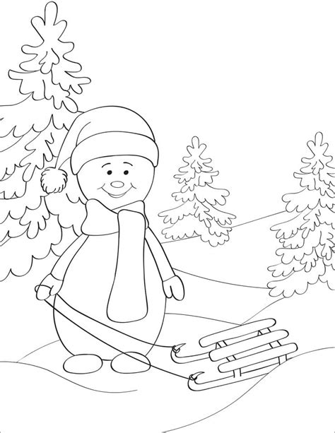 Dibujos De Mu Eco De Nieve Con Trineo Para Colorear Para Colorear The