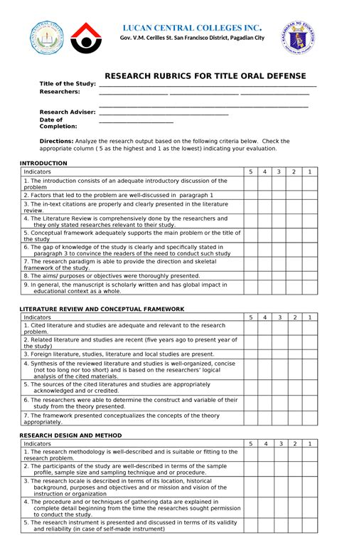 Group-rubrics- Final - LUCAN CENTRAL COLLEGES INC. Gov. V. Cerilles St