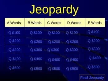 Free Middle School Science Final Exam Jeopardy Review Game - Key Terms ...