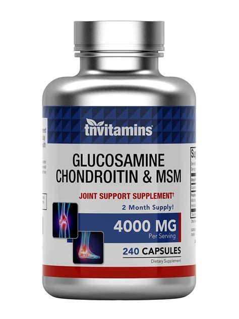 Buy Glucosamine Chondroitin And Msm Supplement Capsules 4000 Mg X 240