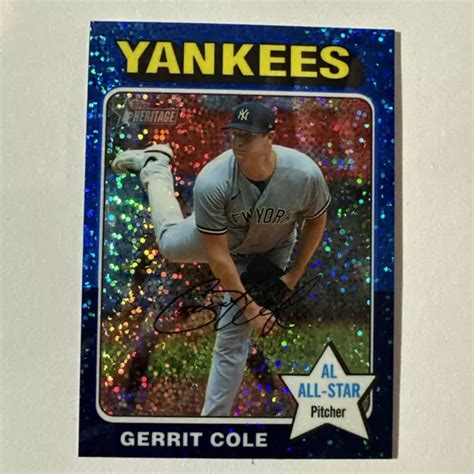 2024 TOPPS HERITAGE Gerrit Cole Blu Scintilla 331 New York Yankees EUR