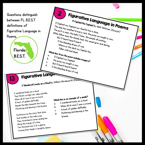 Figurative Language In Poems Task Cards Ela R Magicore