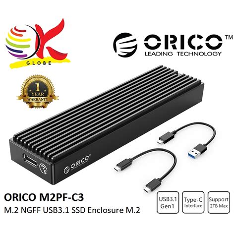 ORICO M2PF-C3 USB3.1 GEN 1 TYPE-C M.2 NGFF SSD ENCLOSURE WITH EFFICIENT ...