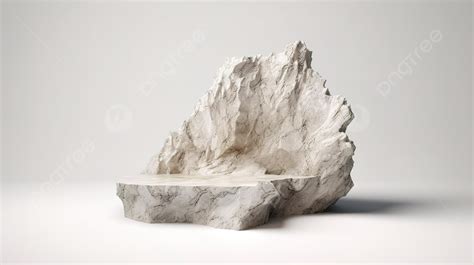 Mockup Of Stone Podium In 3d Render On White Background 3d Stand 3d