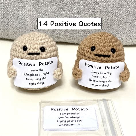 Positive Potato With Encouragement Quotes Handmade Cute Etsy