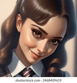 Gorgeous Mischievous Brunette Her Early S AI Generated Image Shutterstock