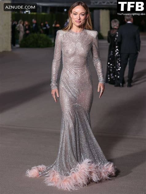 Olivia Wilde Sexy Seen Flashing Her Tits Wearing A See Through Dress At The Annual Academy