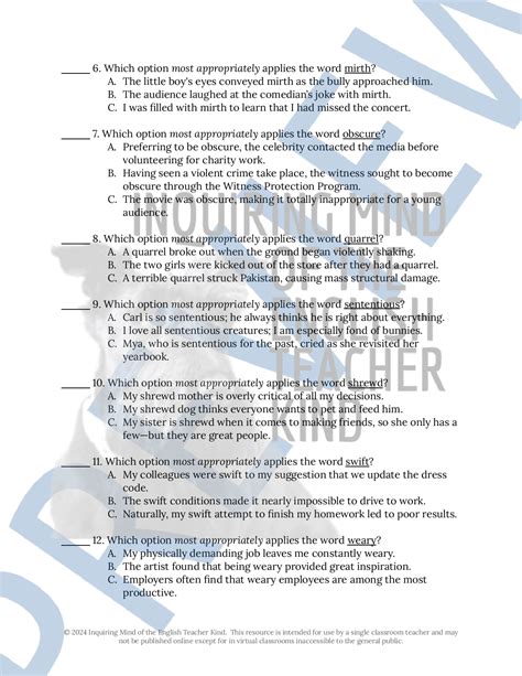 Shakespeare's As You Like It Act 5 Vocabulary Games for High School