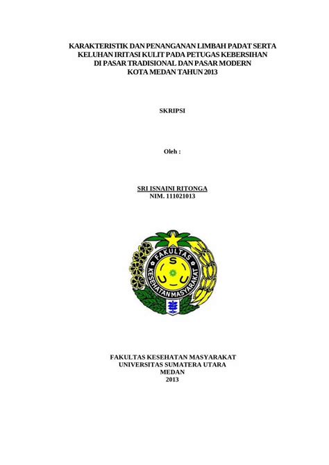 Pdf Karakteristik Dan Penanganan Limbah Padat Balitbang Pemkomedan