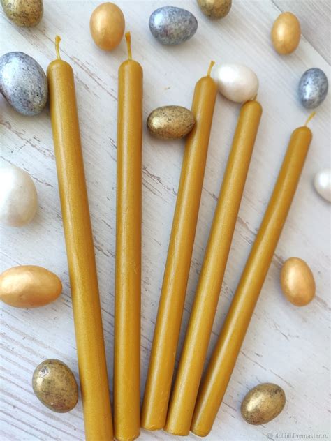 ЗОЛОТАЯ свеча из пчелиного воска купить в интернет-магазине Ярмарка ...