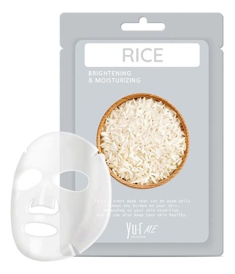 Yu.r тканевая маска для лица с экстрактом риса me rice sheet mask в ...