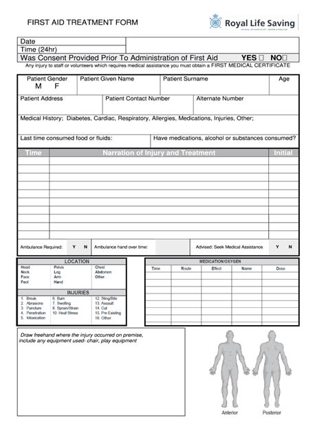 First Aid Form Pdf Fill Online Printable Fillable Blank PdfFiller