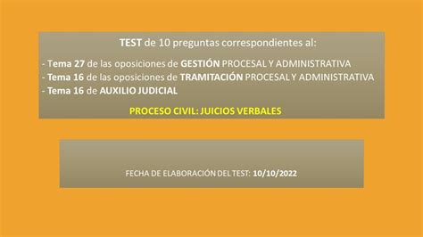 TEST oposiciones de Gestión TEMA 27 Tramitación TEMA 16 Auxilio