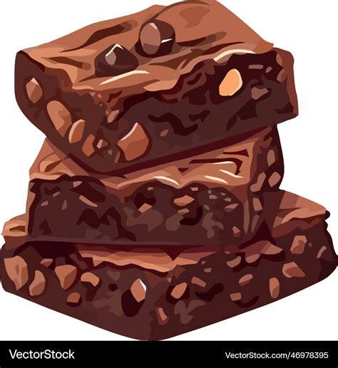 Gourmet Chocolate Brownie Snack Sweet Royalty Free Vector