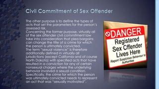 Alice Alverio Civil Commitment Of Sex Offenders PDF Sexual Conditions Sexual Health