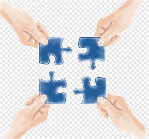 Free Download Four Blue Jigsaw Puzzle Illustration Collaboration