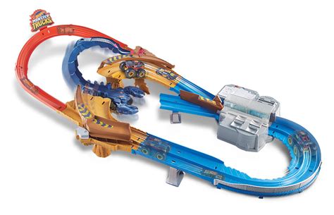 Hot Wheels Monster Trucks Skorpion Beschleuniger Rennbahn Set