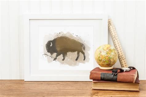 Items similar to Watercolor Buffalo Print on Etsy