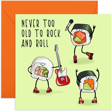 Central 23 Funny Birthday Card “you’re Never Too Old To Rock And Roll” For Men