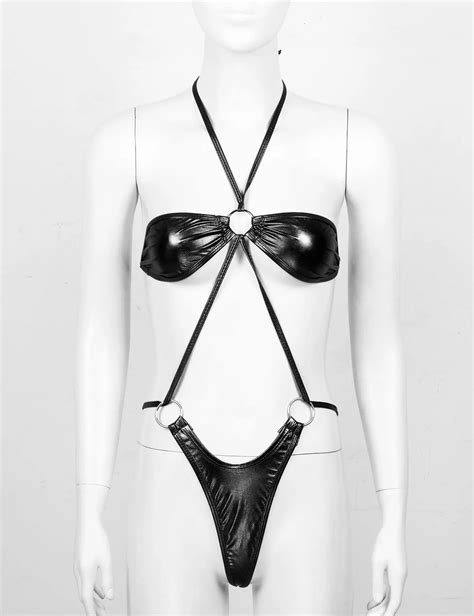 Maillot De Bain Maillot De Bain M Tallique Brillant Pour Femmes Lingerie Sexy Monokini Mini